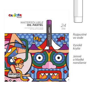 Olejové pastely Carioca Plus - sada - 24 ks
