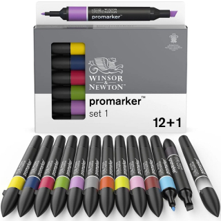 Markery Winsor&Newton - Promarker set 1 - 12 ks sada - obojstranné
